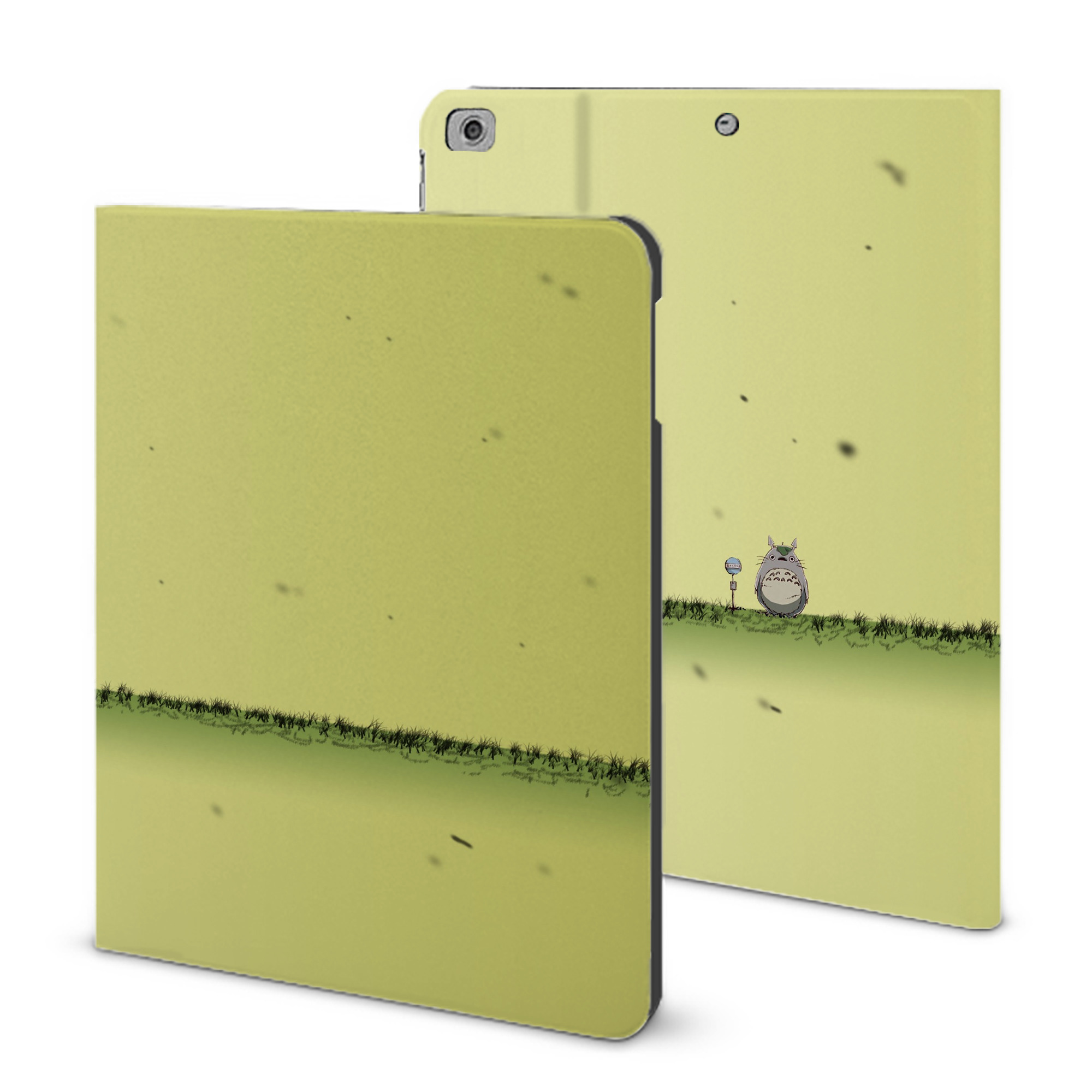 （画像用） となりのトトロ 草壁メイ 草壁サツキ My Neighbor Totoro Satsuki Kusakabe Mei Kusakabe IPad ケース ブック型 PUレザー TPU 耐衝撃 軽量 薄型 ペン収納なし 全面保護 IPad 各モデル対応